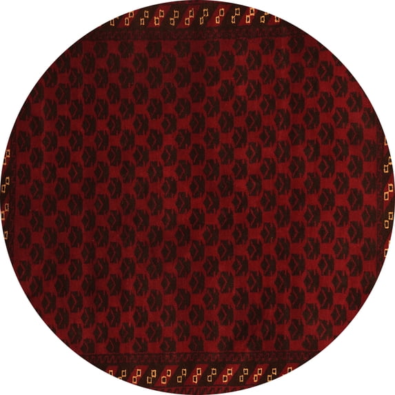 Ahgly Company Indoor Round Southwestern Orange Country Area Rugs, 4' Round