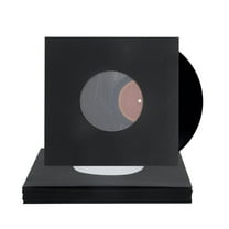 MODANU 20Pcs Vinyl Record Jackets, 7" Kraft Paper Vinyl Outer Sleeves with Hole Album Protector Covers for LP Vinyl Records Collections Storage, Black