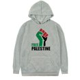 thumbnail image 2 of Hombres Mujeres Free Palestina Sudadera Con Capucha Bolsillos Tallas Grandes Traje (Gris 2XL), 2 of 9