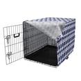 thumbnail image 3 of Whales Dog Crate Cover, Fun Loving Animals Dolphin and Whale Horizontally Arranged Motifs Pattern, Easy to Use Pet Kennel Cover for Medium Large Dogs, 35" x 23" x 27", Indigo Pale Blue, by Ambesonne, 3 of 6