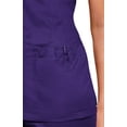 thumbnail image 3 of Koi Women's "Mackenzie" Zipper V-Neck Scrub Top-Grape-Small, 3 of 3