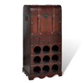 thumbnail image 1 of vidaXL Wooden Wine Rack for 9 Bottles with Storage, 1 of 3