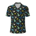 thumbnail image 2 of Daiia Dinosaur Pattern Men’s Polo Shirts,Solid Deck Shirt,Classic Fit, Breathable Cotton Polo for Casual and Sport Wear-XX-Large, 2 of 7