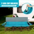 thumbnail image 6 of GVN Camping Seat Chair, Picnic Chair,3 Person Folding Camping Chair with 2 Cup Holders Cotton Padding & Storage Bag-Blue, 6 of 10