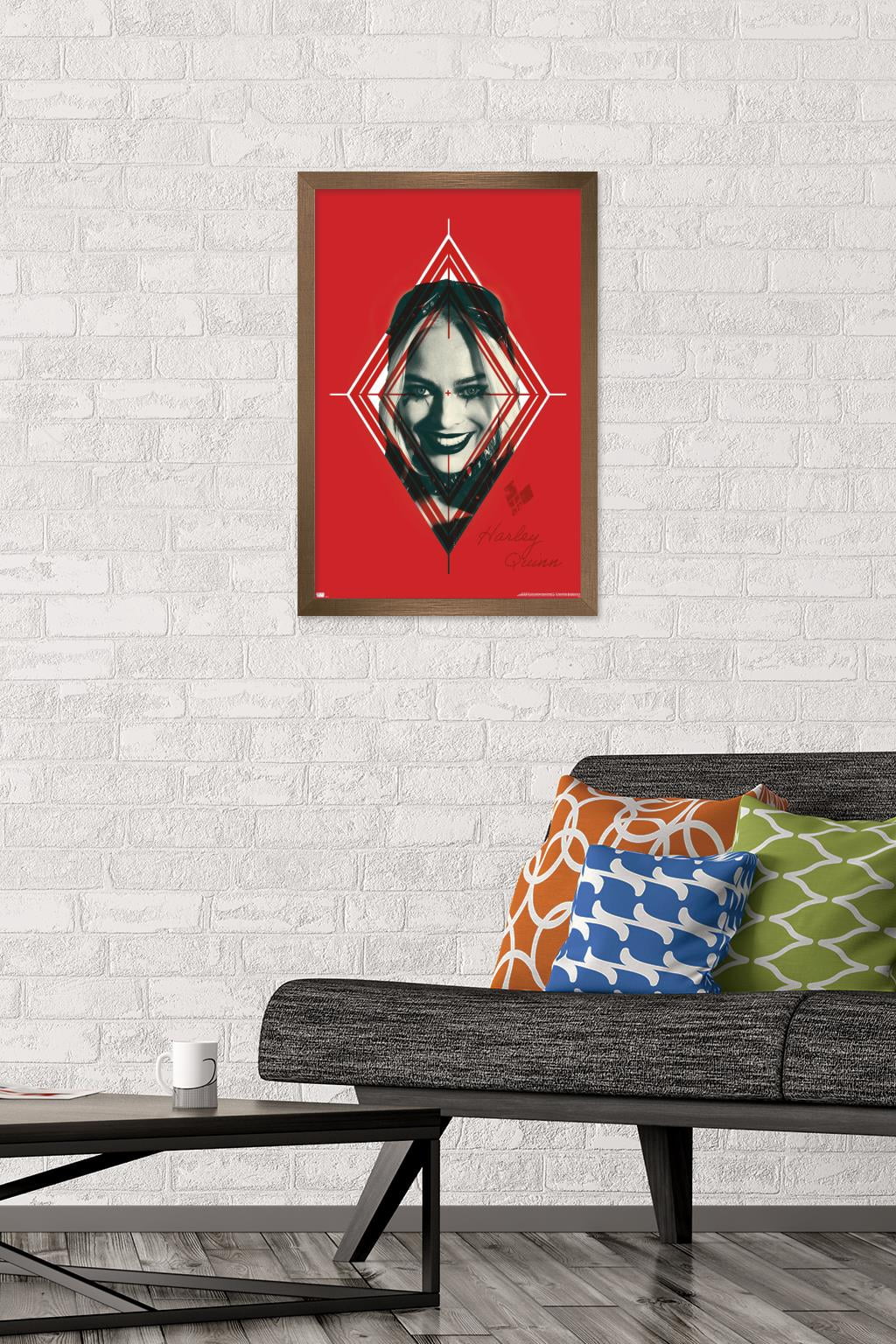 DC Comics Movie The Suicide Squad - Harley Quinn Target Wall Poster, 14.725" x 22.375", Framed