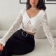 thumbnail image 2 of Cami Top de encaje para mujer, camiseta sin mangas de manga larga sin espalda, estilo Y2K, cuello en V, atuendo diario FLhrweasw Para estrenar, 2 of 8