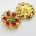 thumbnail image 3 of 10 botones de aleación de flores con de imitación, botones de vástago, adornos para decoración, costura, manualidades, 25mm Soledad Botones del rhinestone, 3 of 7