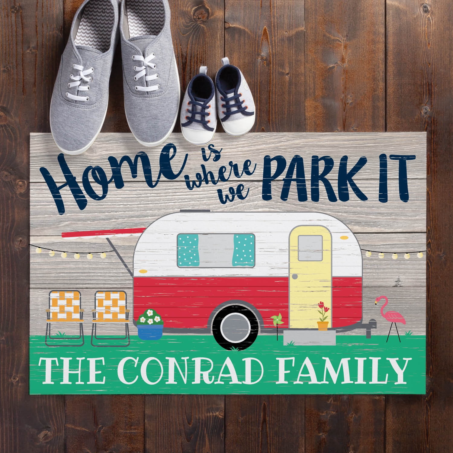 Where We Park It Personalized Indoor/Outdoor Doormat