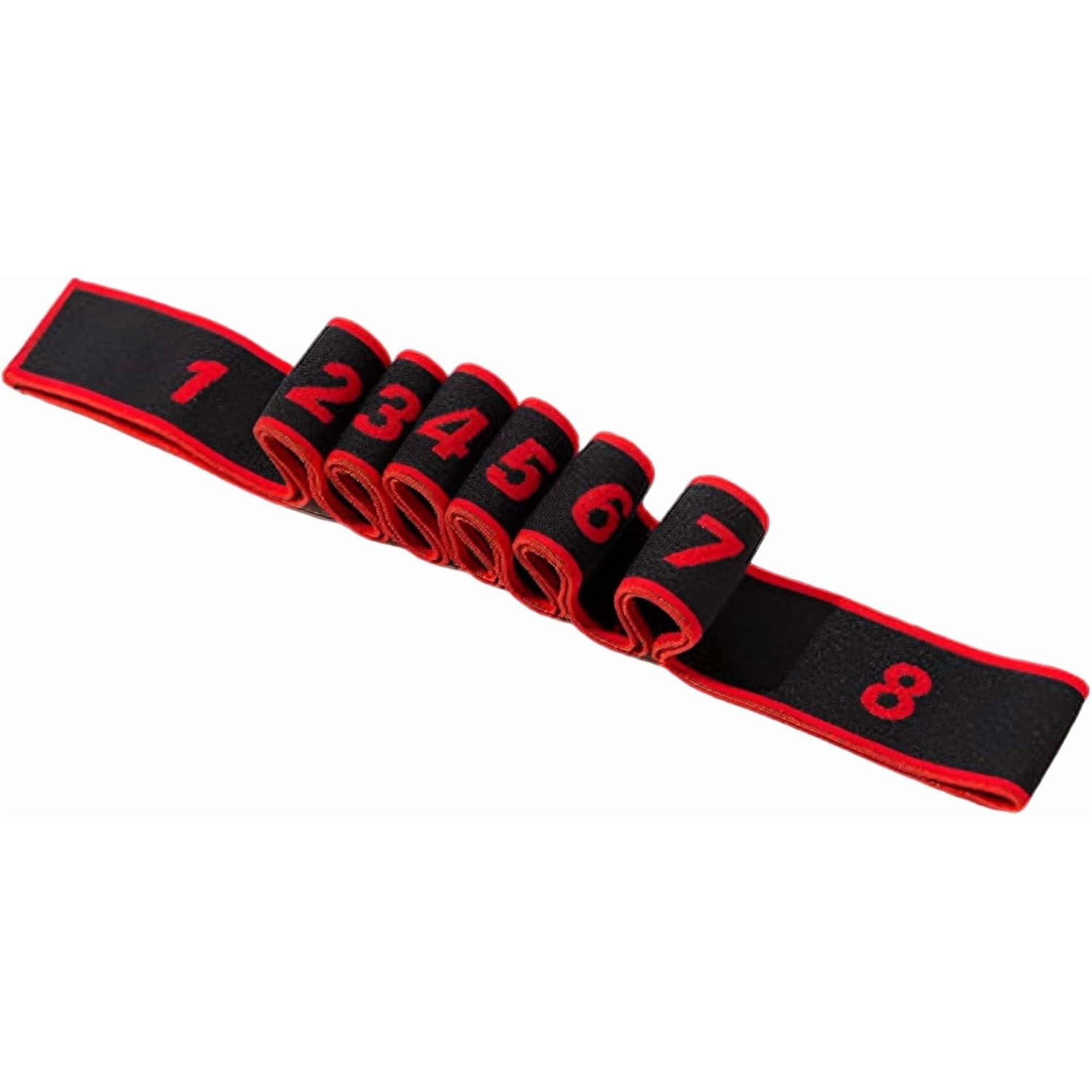 Fitness Resistance Band, Numbered 8-Loop Fitness Band, Latex Silk, 35.4 in / 90 cm Workout Band for Dance, Pilates, Physical Therapy, and Stretching