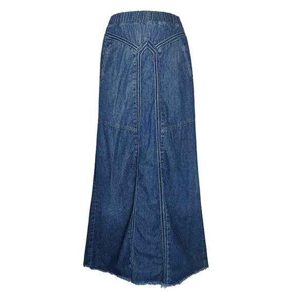 Vedolay Mini Skirts Womens Maxi Boho Skirt Summer Flowy Renaissance Skirt with Pockets,Dark Blue S