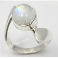thumbnail image 2 of 925 Pure Silver Blue Flash Rainbow Moonstone Men's Ring Size 6 Birthday Gift, 2 of 3