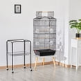 thumbnail image 3 of Yaheetech 64"H Open Top Metal Bird Cage Rolling Parrot Cage w/ Double Doors  for Budgie Parrot Canary Cockatiel, Black, 3 of 10