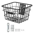 thumbnail image 1 of Cesta de almacenamiento para bicicletas, alambre de Metal sin cubierta, marco reforzado, contenedor de carga negro duradero, 1 of 9
