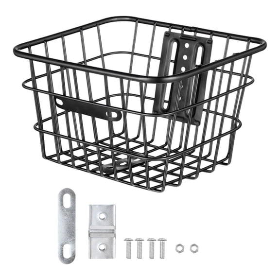 Bike Storage Basket Metal Wire without Cover Black for Cycling Bikes