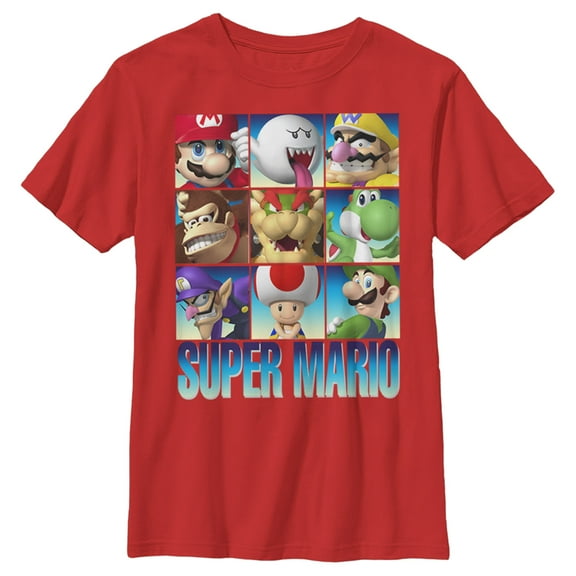 Boy's Nintendo Super Mario Favorites  Graphic Tee Red X Large