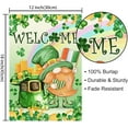 thumbnail image 2 of St Patricks Day Garden Flag, St Patricks Day Flag 12.5x18 Double Sided, St. Patrick''s Day Burlap Yard Flag with Gnomes Leprechaun Shamrock Irish Clover Welcome Vertical Signs for Outdoor Decorations, 2 of 6