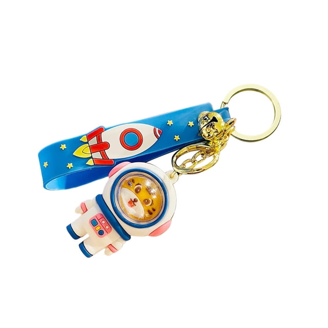 Llavero Animal creativamente astronauta colorido llaves anillos delicado colgante de dibujos animados cumpleaños Navidad regalo único diario Ropa, zapatos y accesorios Miscelánea tigre azul Minnieouse AP014350-02