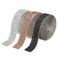 thumbnail image 1 of Unique Bargains 3Roll 1 Yard 8mm Self Adhesive Crystal Rhinestone Ribbon for Crafts Project, White,Champagne,Black, 1 of 5