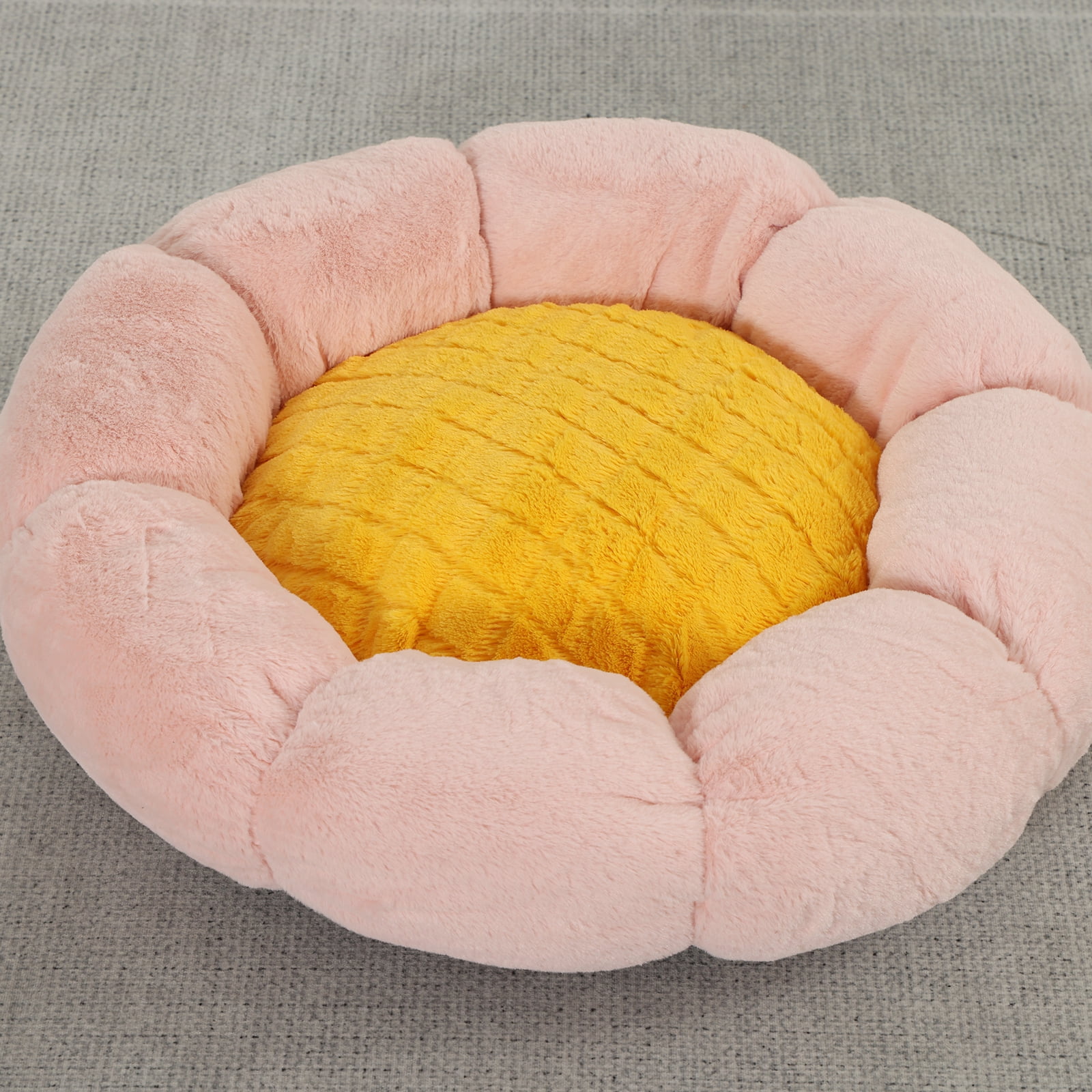 SITIVO Circular Recessed Plush Cat Bed Warm and Comfortable