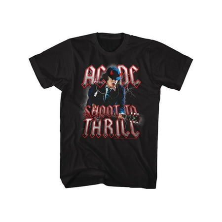 ACDC Heavy Metal Rock Band Shoot To Thrill Black Adult T-Shirt Tee ...