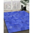 thumbnail image 3 of Ahgly Company Machine Washable Indoor Square Transitional Blue Ribbon Blue Area Rugs, 4' Square, 3 of 7