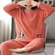 thumbnail image 4 of Conjunto de pijamas de manga larga para mujer, ropa de dormir delgada, cálida, Coral, gruesa, franela de terciopelo de dibujos animados, Otoño e Invierno, 4 of 5