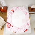 thumbnail image 5 of Homewish Cartoon Strawberry Fruit Bed Sheets, Romantic Love Heart King Sheets, Girly Pink Cartoon Sheet Set, Breathable Home Decor, 4pcs, 5 of 7