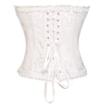 thumbnail image 3 of VASLANDA Women's Lace up Boned Plus Size Overbust Corset Bustier Top with G-String, 3 of 5
