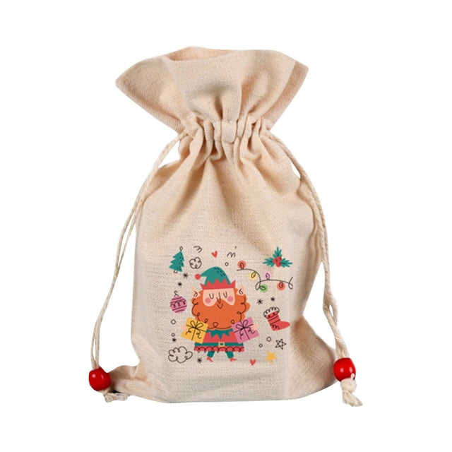 Fabric Storage Organizer Spring Decor Packaging Bag Bead Cotton Printing Cartoon Pattern Cotton Sack Apple Candy Gift Bag Bedding Storage,Closet Organizer,Foldable Storage,Drawstring Storage Bag,Quil