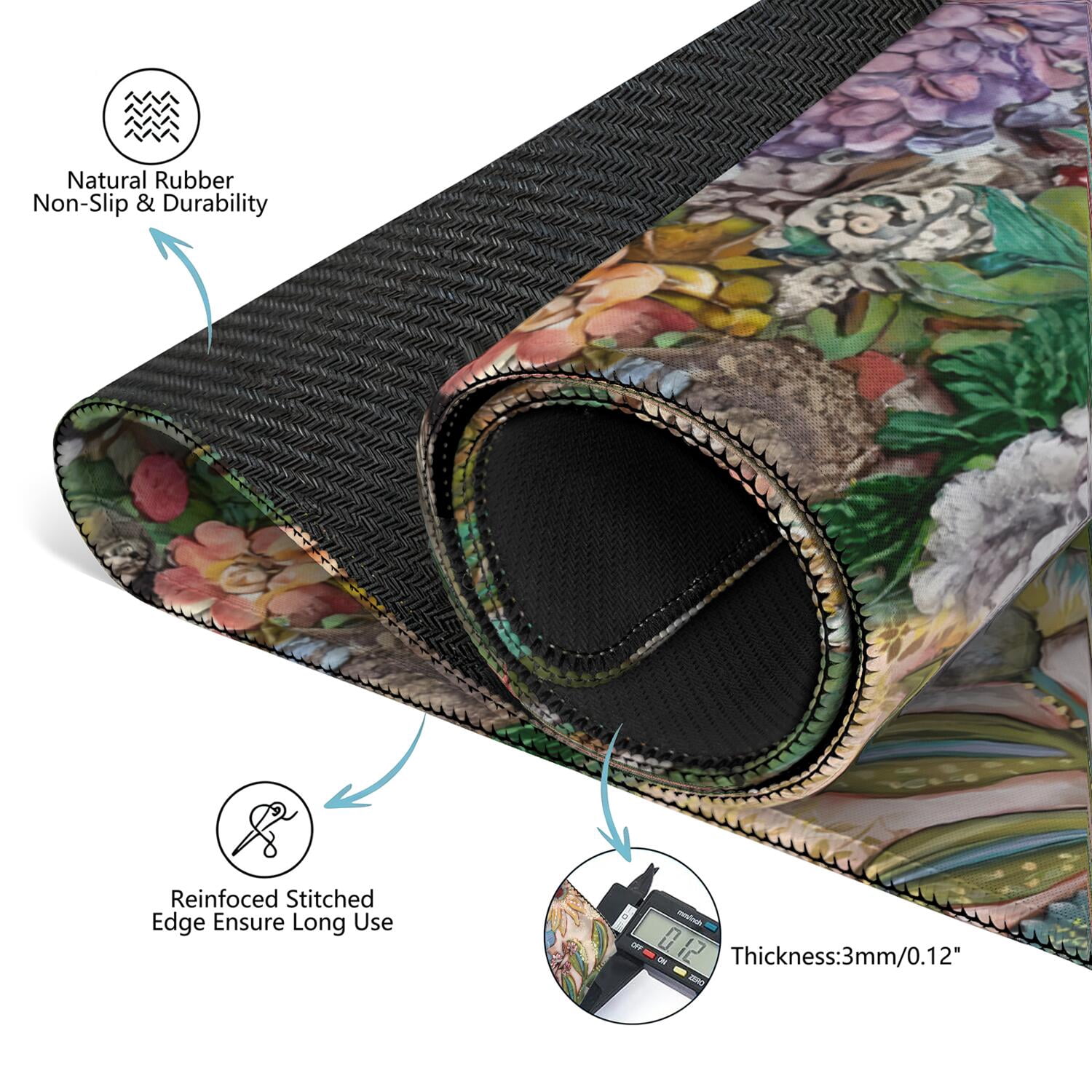 Classic Boho Pattern Extra Large Non-Slip Mahjong Mat 31.5 Inch Square Rubber Playing Pad with Quiet Design for Tiles Card Games and Board Game Nights