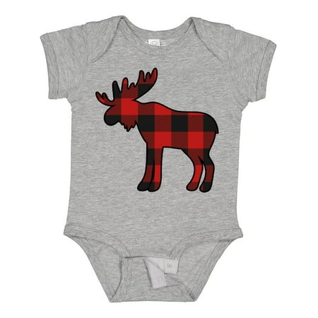 

Inktastic Moose Silhouette Plaid Gift Baby Boy or Baby Girl Bodysuit