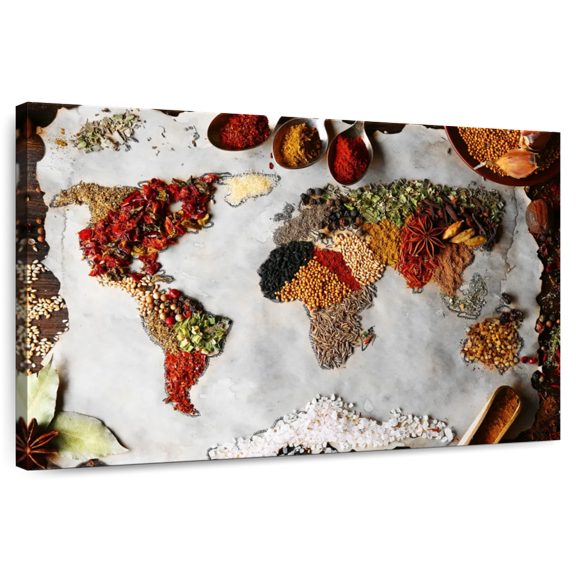 Elephant Stock Spices Of The World Wall Art - Horizontal Canvas Wall Art - Dining Room Wall Decor - Food And Drink Canvas - White And Orange Decor - 12" x 8"