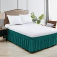 thumbnail image 2 of HNB Store Wrap Around Bed Skirt 18" inch Drop Easy Care Microfiber Made Bedskirts (Twin-Teal), 2 of 6