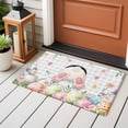 thumbnail image 4 of 2x3 Ft Entryway Area Rug, Easter Kitchen Rug Runner Washable Floor Mat, Spring Rabbit Feet Eggs Botanical Floral Grey Plaid Non Slip Indoor Door Mat Throw Carpet for Bathroom Living Room Bedroom, 4 of 8