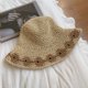 thumbnail image 3 of Sombrero de paja de ala grande de verano con circunferencia de la cabeza de 56-58 cm, sombrero de playa tejido para exteriores, sombrero para el sol con protección solar y anti-ultravioleta, 3 of 6
