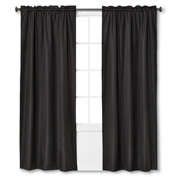 Eclipse Braxton Thermaback Blackout Curtain Panel, 84.0 Inches (L) X 42.0 Inches (W), Black