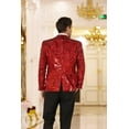 thumbnail image 3 of COOFANDY Shiny Sequins Suit Jacket Blazer One Button Tuxedo for Party, 3 of 11