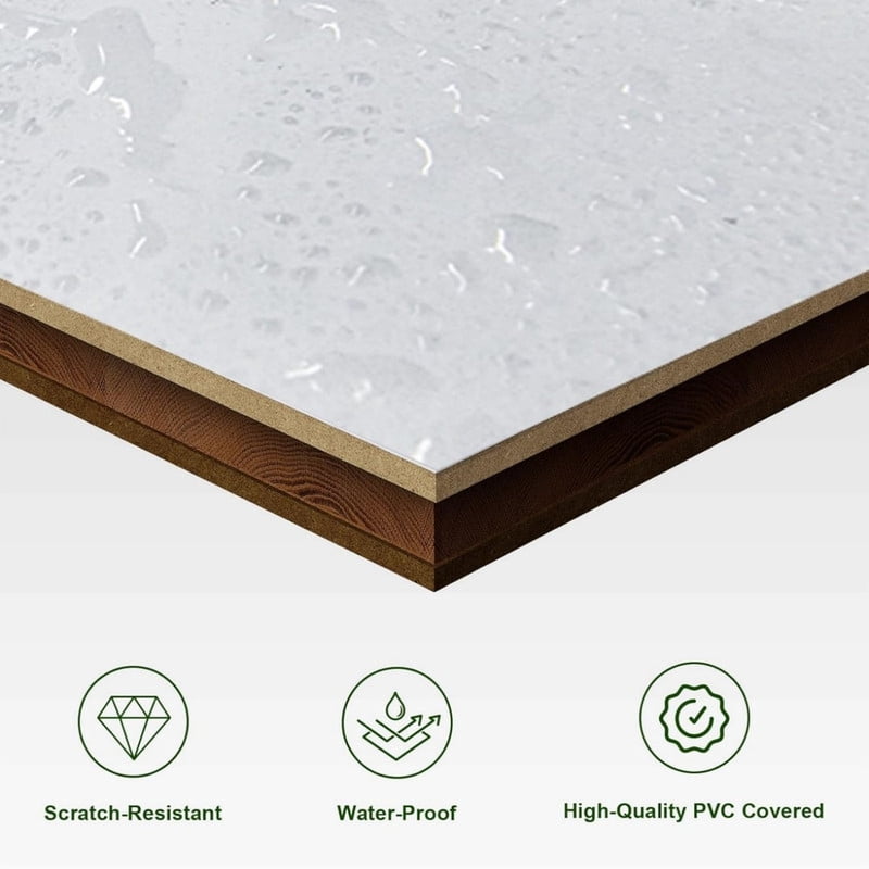 Easy4Home 40"x84" Sliding Barn Door in Waterproof PVC Coating with 7FT Track and Hardware Kit