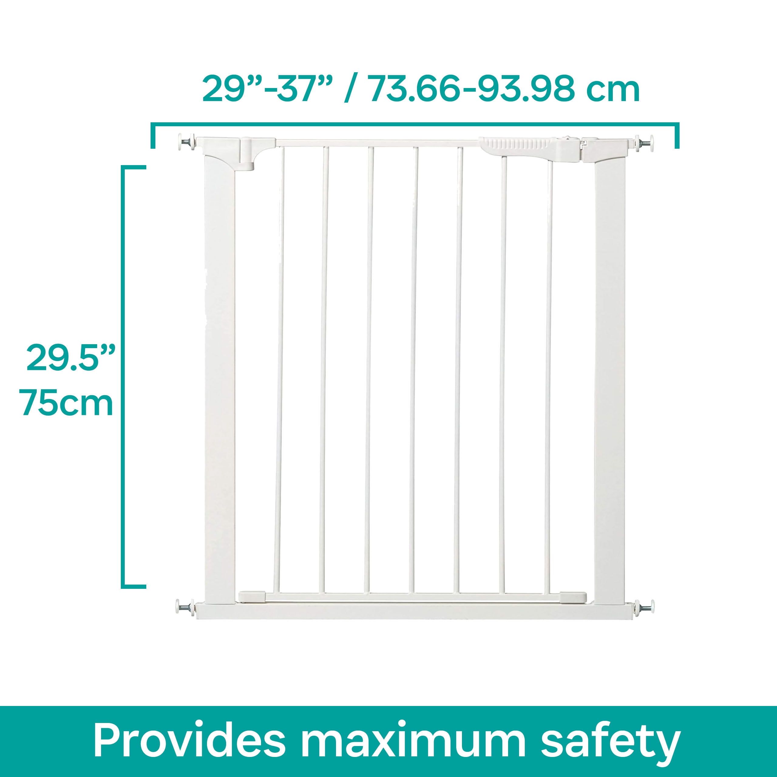 KidCo Auto Close Pressure Mounted Baby Gate Dog Gate, White, 2"L x 37"W x 29.50"H
