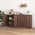 thumbnail image 6 of Rumiiro Fluted Sideboard Buffet Cabinet Modern Minimalist 4 Doors Adjustable Shelves Storage 63 in L x 16 in W x 30 in H, Walnut, 6 of 6