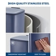 thumbnail image 6 of 8 Gallon Kitchen Trash Can, Stainless Steel Garbage Can with Lid and Inner Bucket, Step-On Square Trash Bin for Home Office Bedroom Bathroom Laundry Room - Blue, 6 of 7