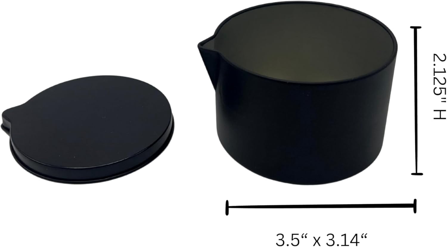 6 PCS Matte Black Pour Spout Massage Candle Tins with Gloss Lids - 6oz Fill Capacity- Bulk Candle Tins for DIY Candle Making - Empty Pour Spout Candle Tins - Includes 6pcs Stabillo 18 Candle Wicks