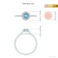 thumbnail image 4 of Angara Natural 0.4 Ct. Aquamarine with Diamond Halo Ring in 14K White Gold for Women (Ring Size: 7), 4 of 9