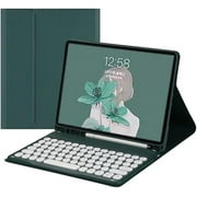 MYKOMI Keyboard Case for Galaxy Tab A8 10.5 Inch 2022 Model (SM-X200/X205/X207) - Slim Leather Folio Cover with S Pen Holder - Magnetically Wireless Detachable Keyboard - Round Keys
