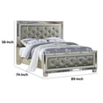 thumbnail image 4 of Benjara Reva California King Bed with Mirror Inlay-Upholstered Gray Faux Leather, 4 of 8