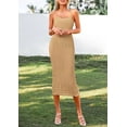 thumbnail image 4 of PRETTYGARDEN Women's Summer Sleeveless Bodycon Dress Textured Back Slit Sexy Cocktail Party Midi Dresses, 4 of 6