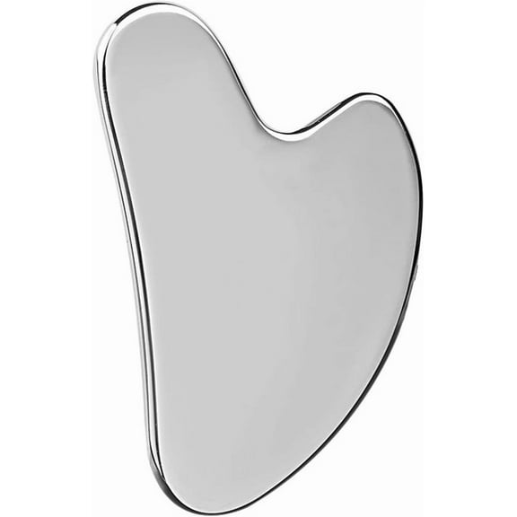 Stainless Steel Gua Sha Facial Tools Guasha for Face Metal Gua Sha Tighten Skin Massage Guasha Beauty Tool for Body Eyes Neck Massager with Travel Pouch Skin Care Gifts (Silver)