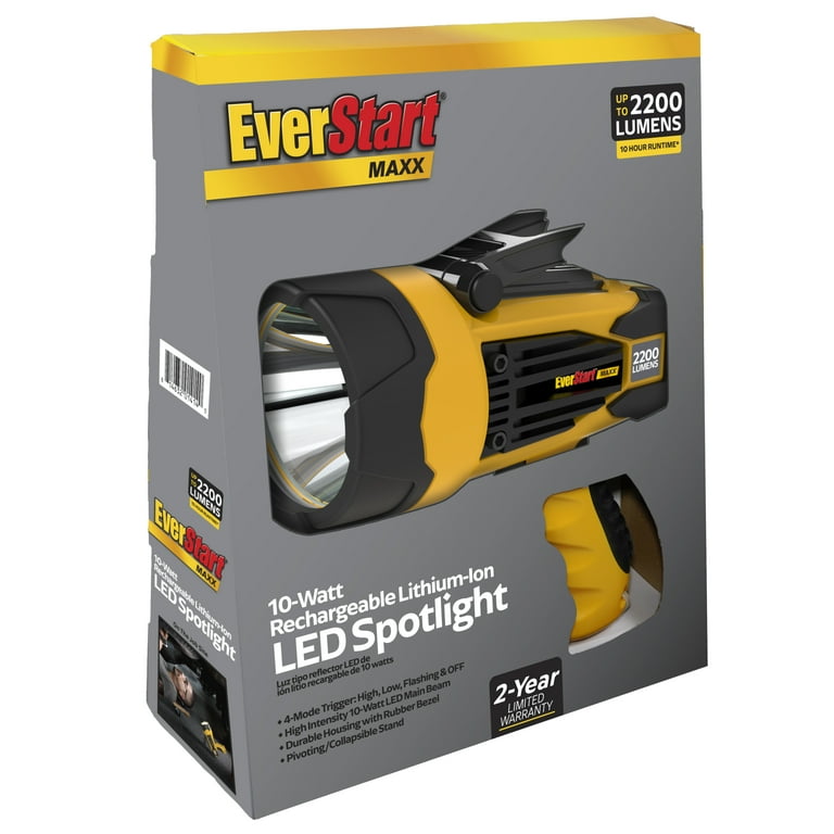 EverStart Maxx SL10LEDE 2200 Lumen LED Spotlight, Rechargeable, USB Power 