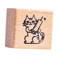 thumbnail image 2 of Sello de gato, animal lindo para niños, sello de goma de madera para manualidades DIY, planificador Enfermero, 2 of 9