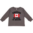 thumbnail image 3 of Inktastic Canada Flag Awesome Canadian Boys or Girls Long Sleeve Toddler T-Shirt, 3 of 5